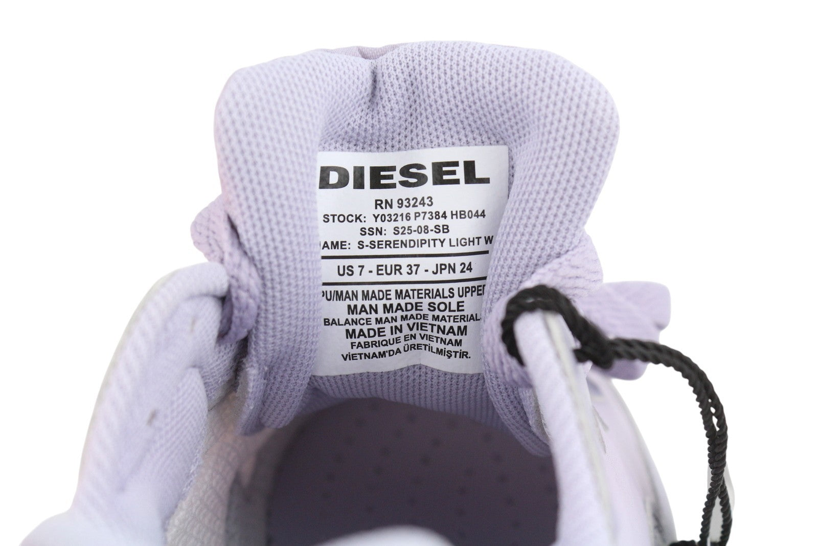 Diesel S-serendipity Light Women Sneakers Eu37 Purple Almond Toe Low Rrp150