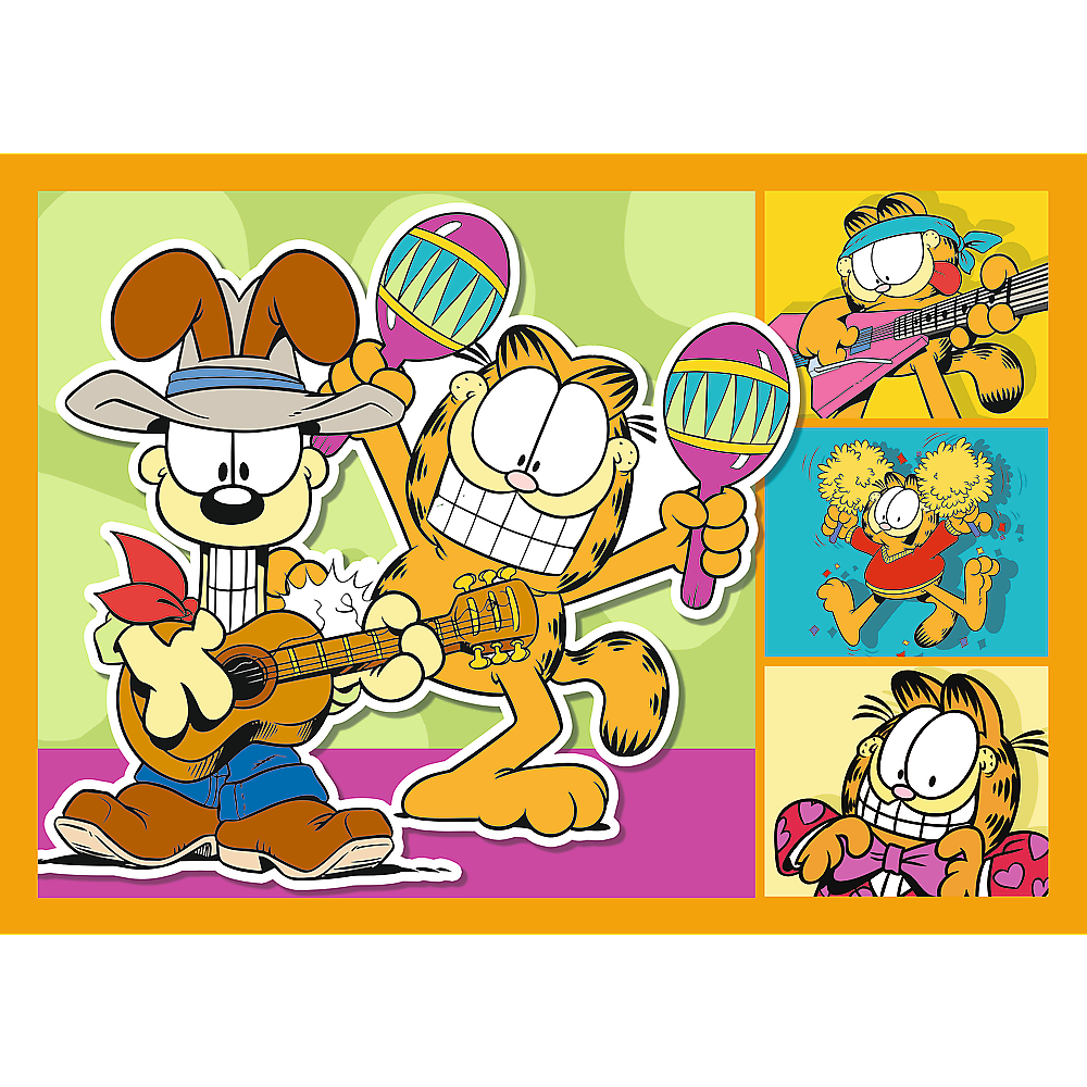 Pussel 4-i-1 – Garfield Loves Lasagne – Trefl 34673