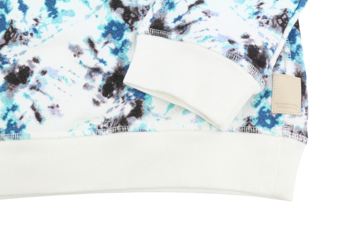 Scotch & Soda Sweat-shirt blanc à motif ras du cou pour homme