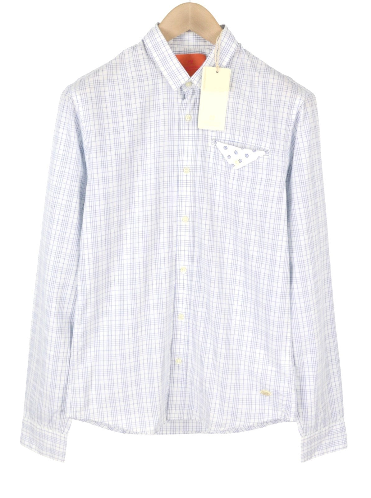 Scotch & Soda Mænd Shirtwhite Plaid Bomuld Button-up Patch Pocket Spread
