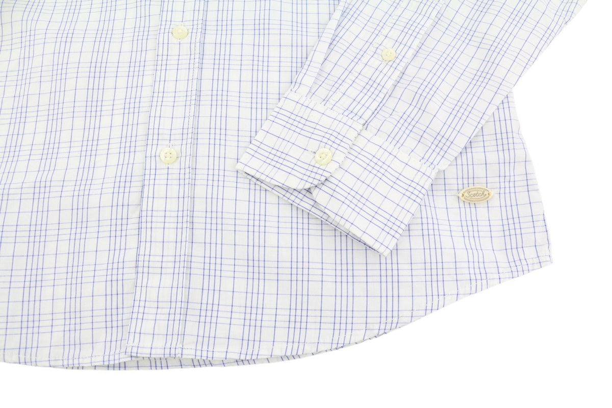 Scotch & Soda Mænd Shirtwhite Plaid Bomuld Button-up Patch Pocket Spread