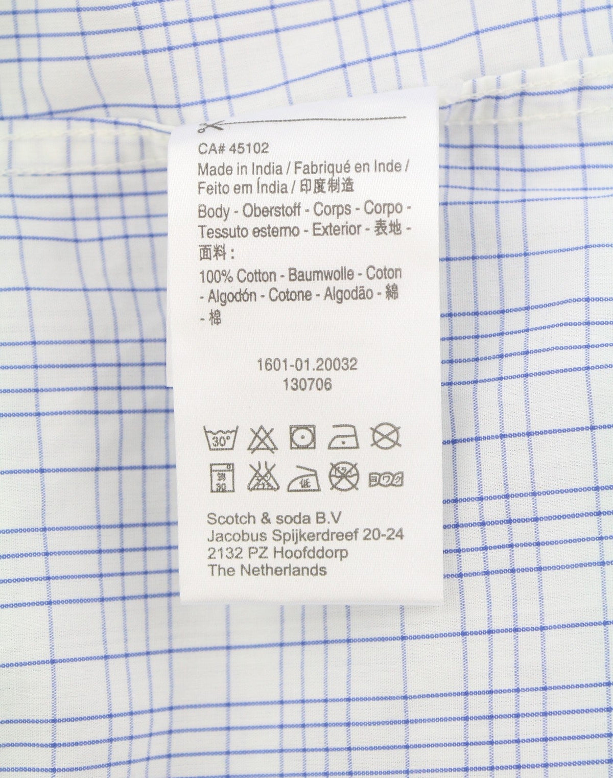 Scotch & Soda Mænd Shirtwhite Plaid Bomuld Button-up Patch Pocket Spread