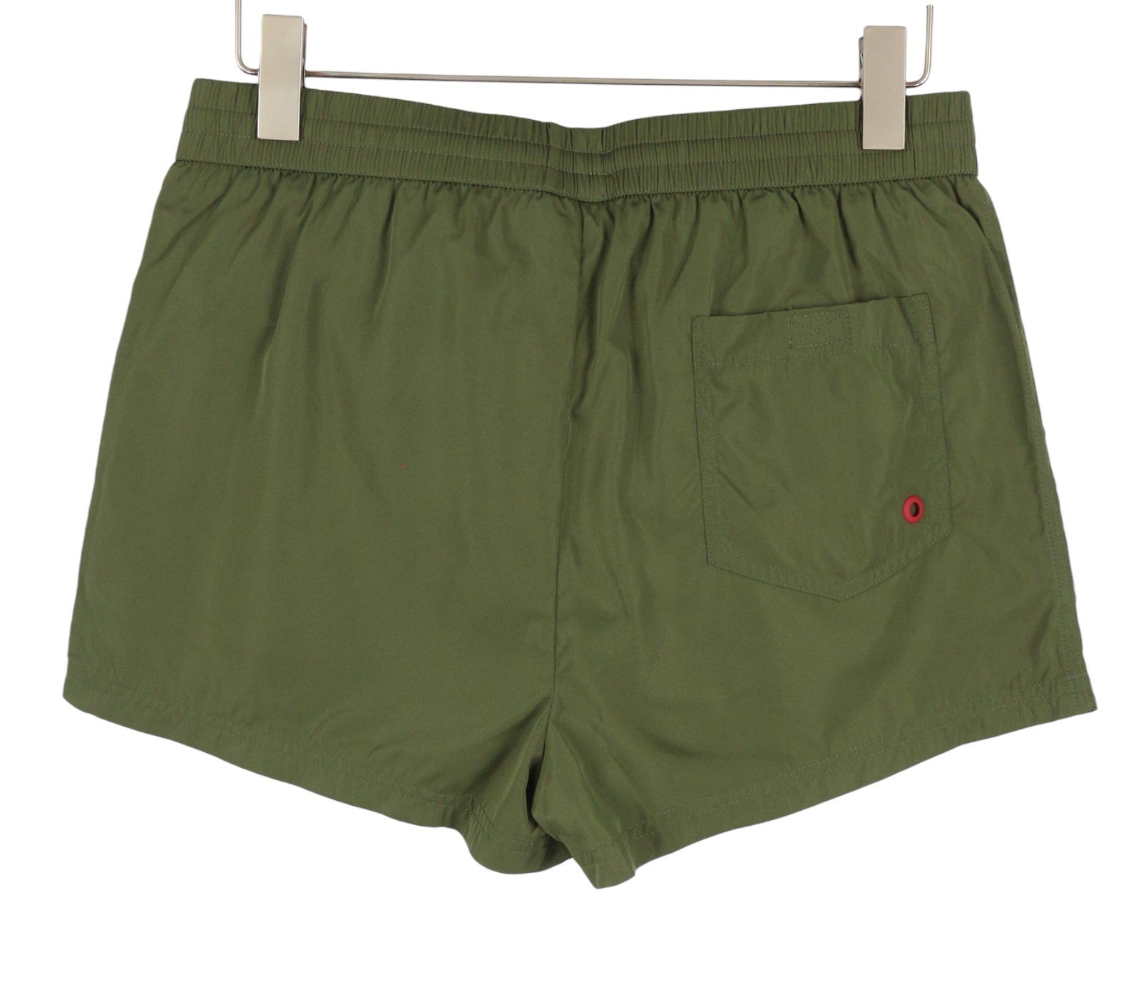 Diesel Bmbx-mike-patch Men Swimwear 2xl Khaki Green Mesh Inside Drawstring Waist