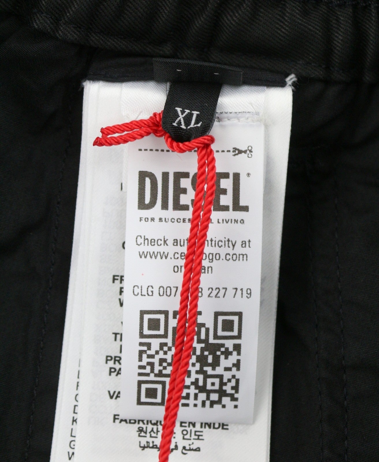 Diesel P-gustaf Men Shortsblack Relaxed Distressed Pull On Rrp195