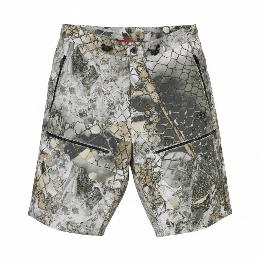 Diesel P-mckell-short-a Men Shorts 52all-over Graphic Print Straight Rrp225
