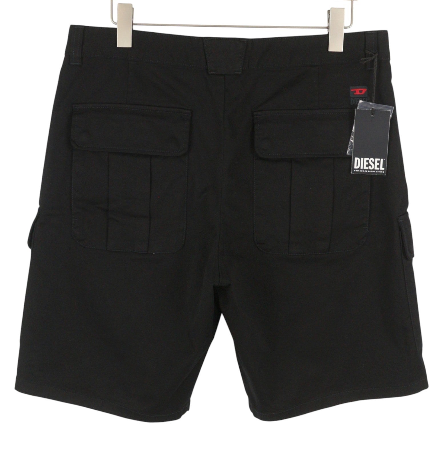 Diesel P-argy-short-out Men Shorts 52black Zip Fly Cargo Rrp175