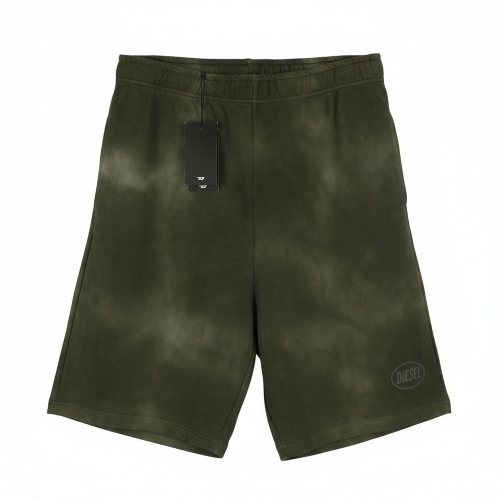 Diesel P-marky-sho-g2 Men Shortsgreen Faded Elastic Waistband Rrp125