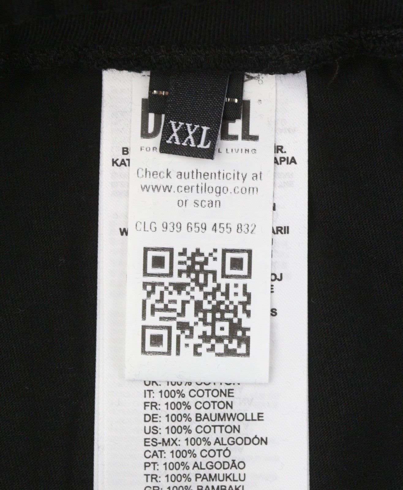 Diesel P-crown-doval-pj Men Shorts 2xl Black Loose Fit Elastic Waistband Rrp125