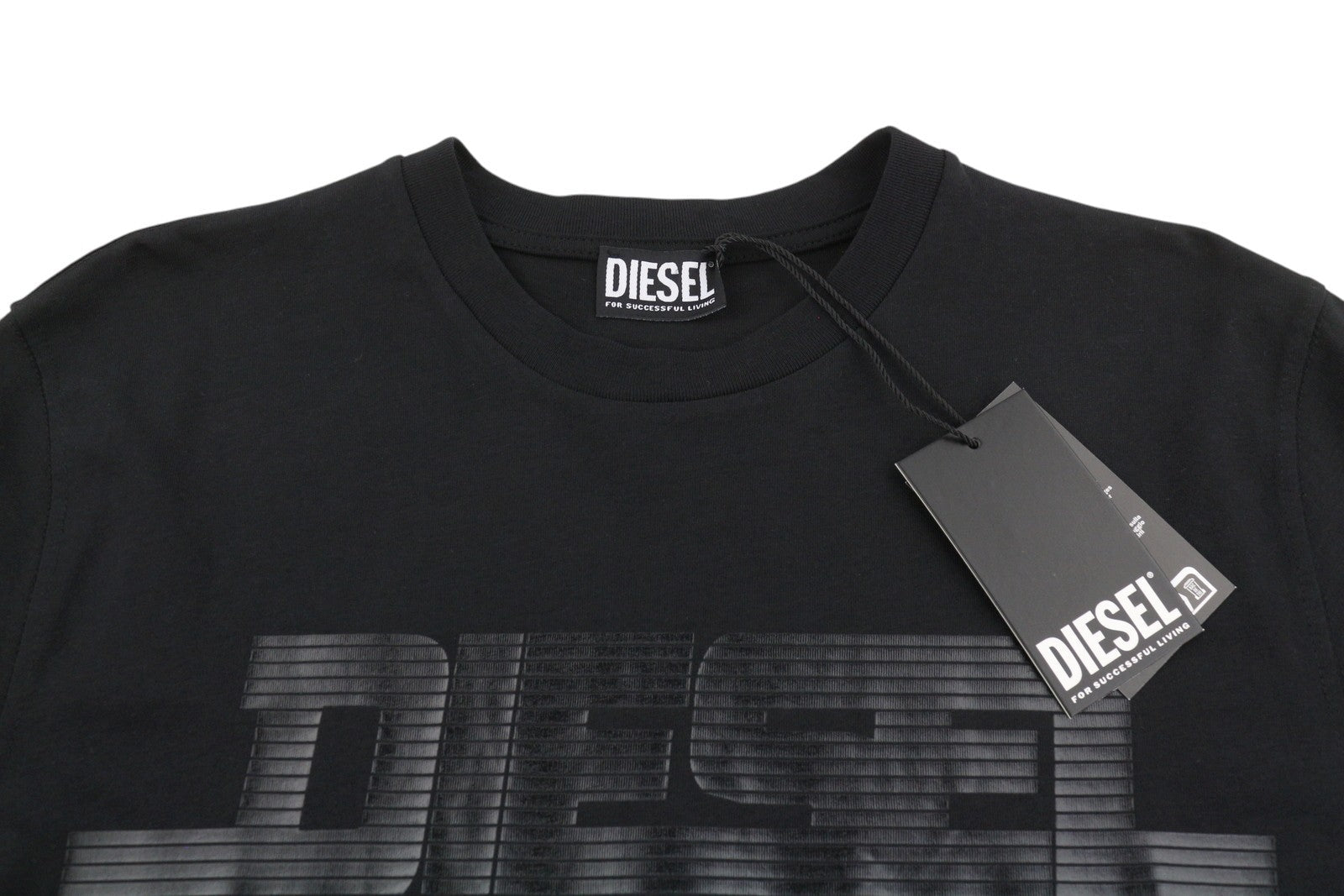 Diesel T-just 12-5 Men T-shirtblack Cotton Tricot Crew Neck Short Sleeve