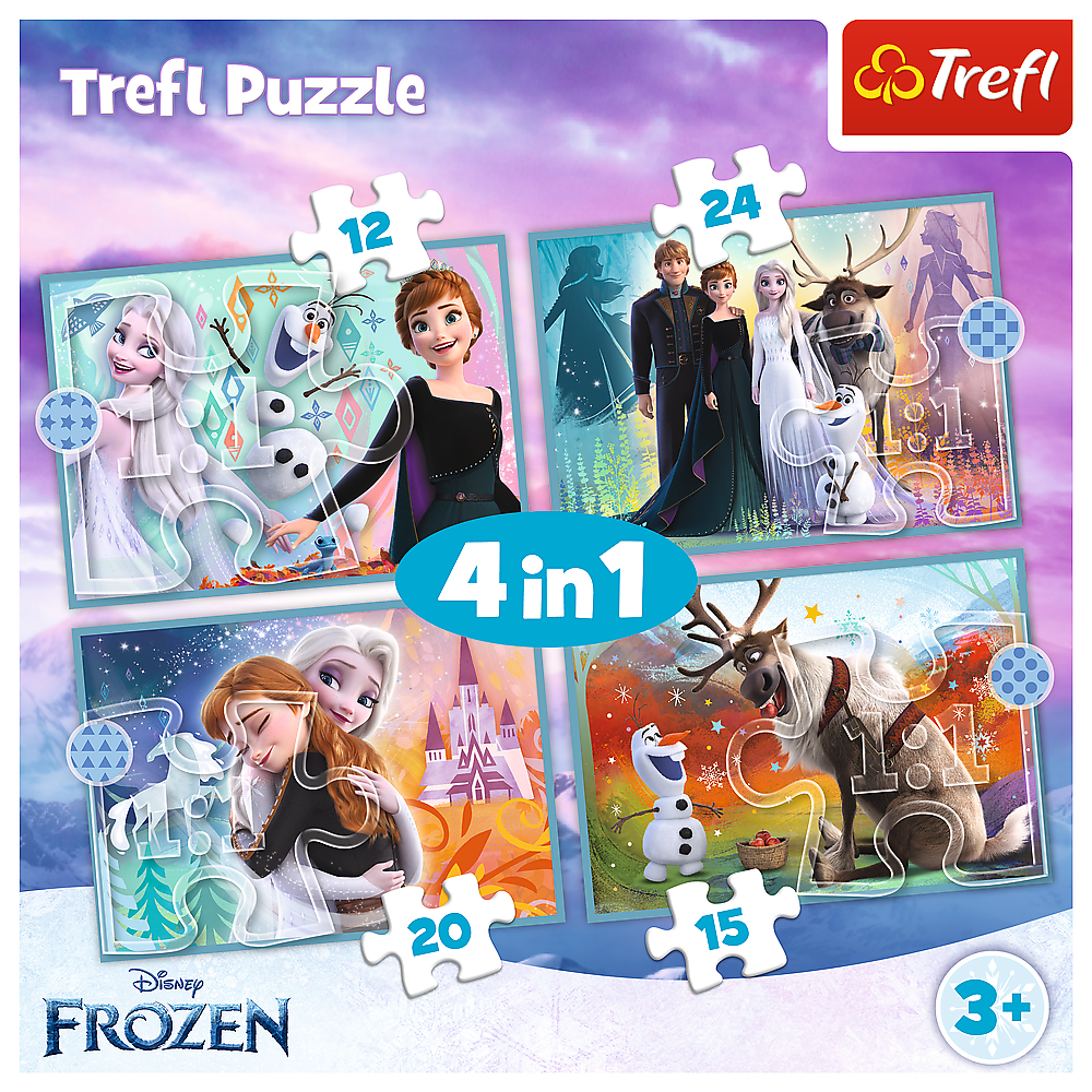Puzzle - 4in1 (12 15 20 24) - The Amazing World Of Frozen - Trefl 34381