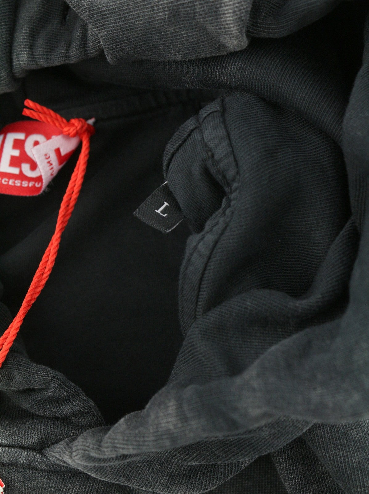 Diesel S-boxstic-hood Men Hoodiegrey Acid Washed Oversized Unisex Rrp295