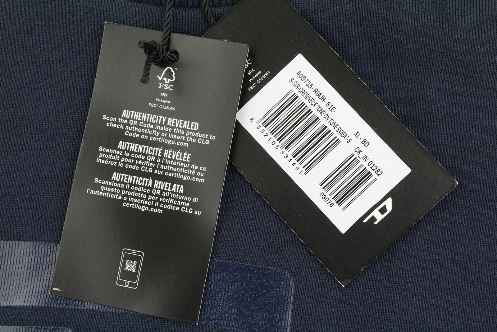 Diesel S-gir-crewneck Tone On Tone Men Sweatshirtdark Blue Pull On Rrp125