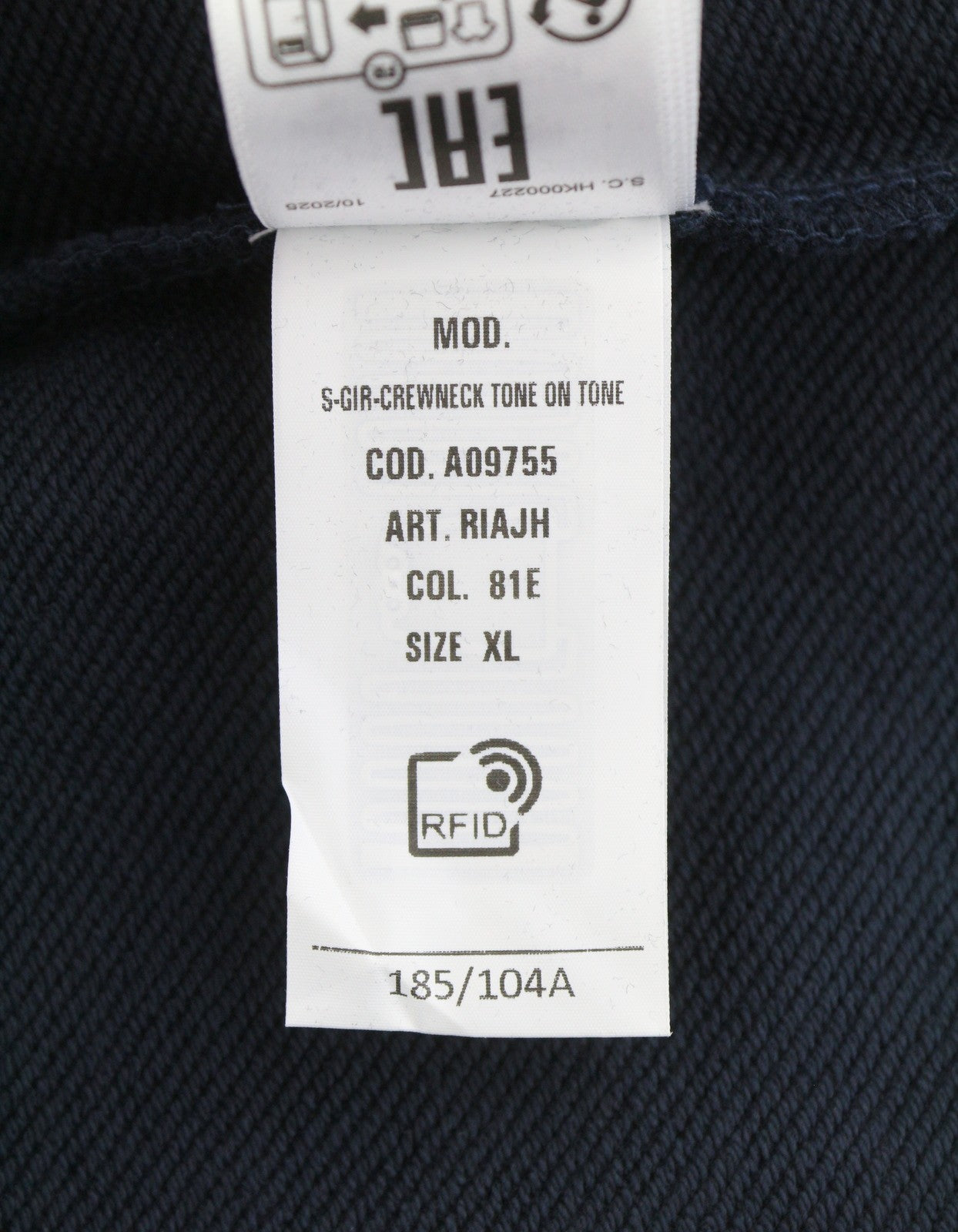 Diesel S-gir-crewneck Tone On Tone Men Sweatshirtdark Blue Pull On Rrp125