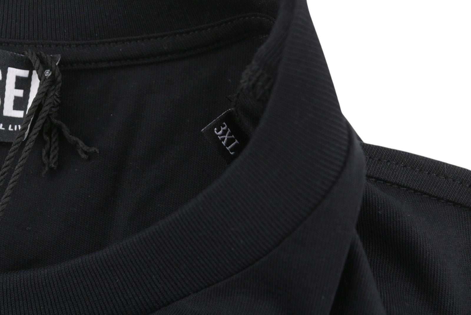 Diesel T-just-ls-situation Men T-shirtblack Cotton Crew Neck Long Sleeve