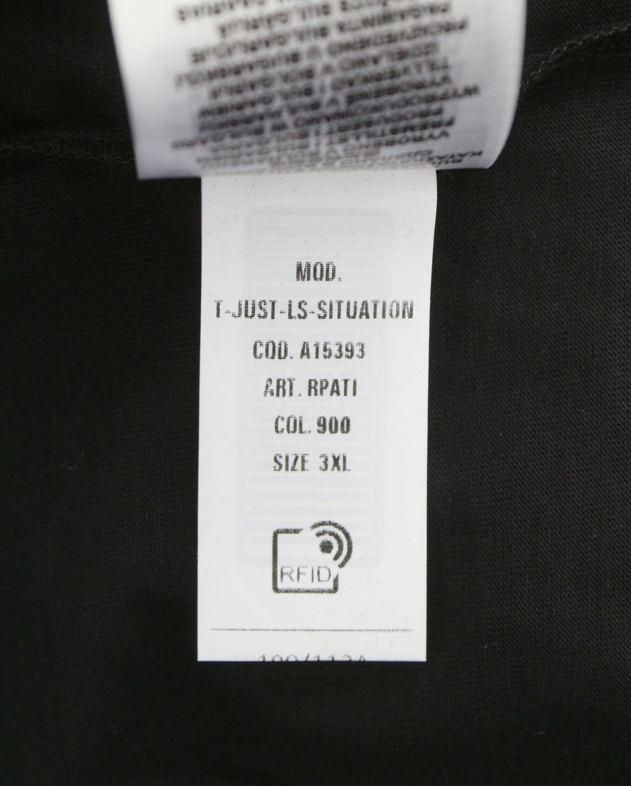 Diesel T-just-ls-situation Men T-shirtblack Cotton Crew Neck Long Sleeve