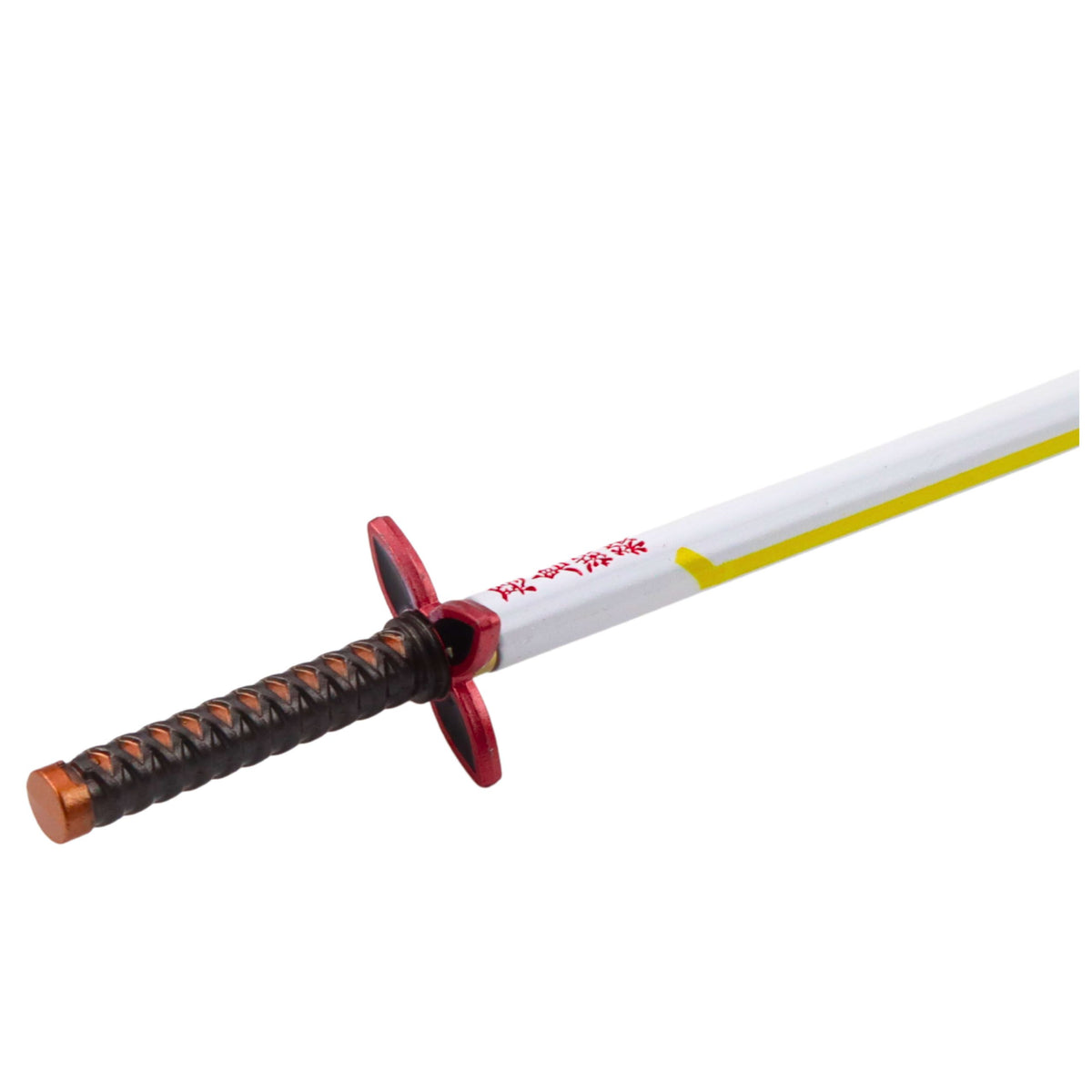 Katana Sword Anime Ballpoint Pen Metal Black Ink Replaceable Refill White And Yellow