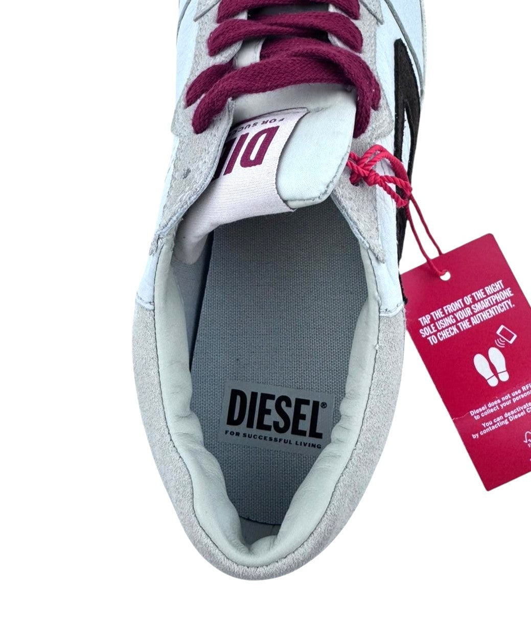 Diesel S-leroji Low Men Sneakers Eu42.5 Grey Leather Almond Toe Rrp225