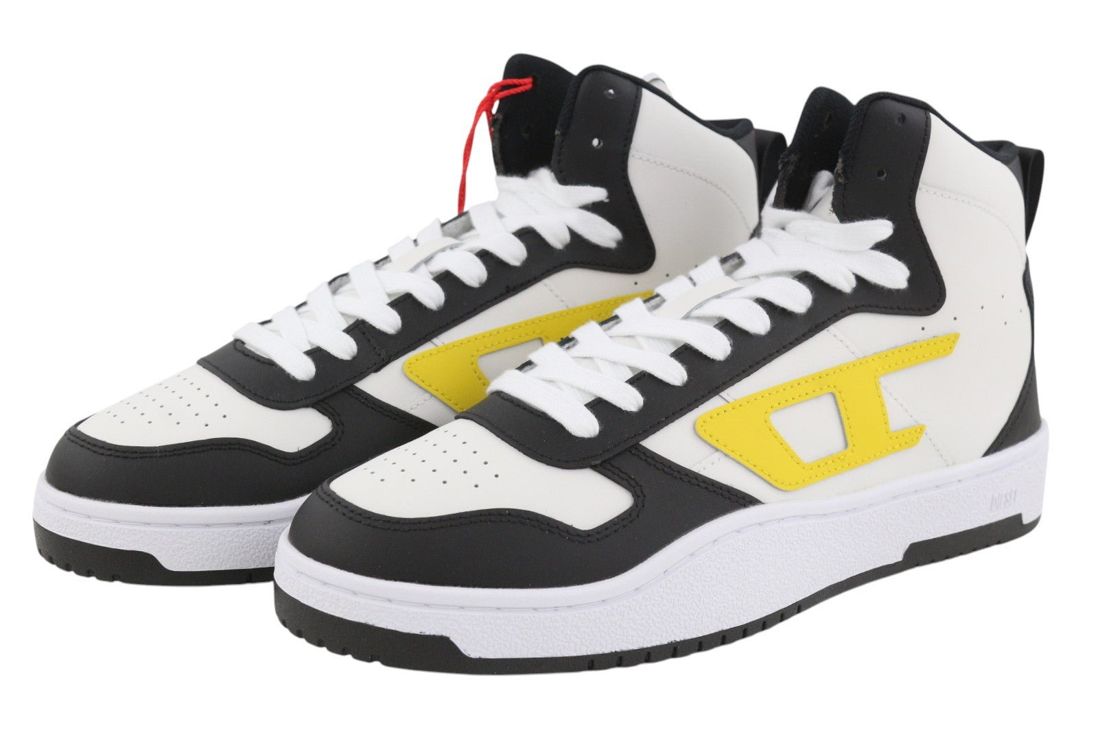 Diesel S-ukiyo V2 Mid Men Sneakers Eu44 White Cow Leather Lace Up Rrp215