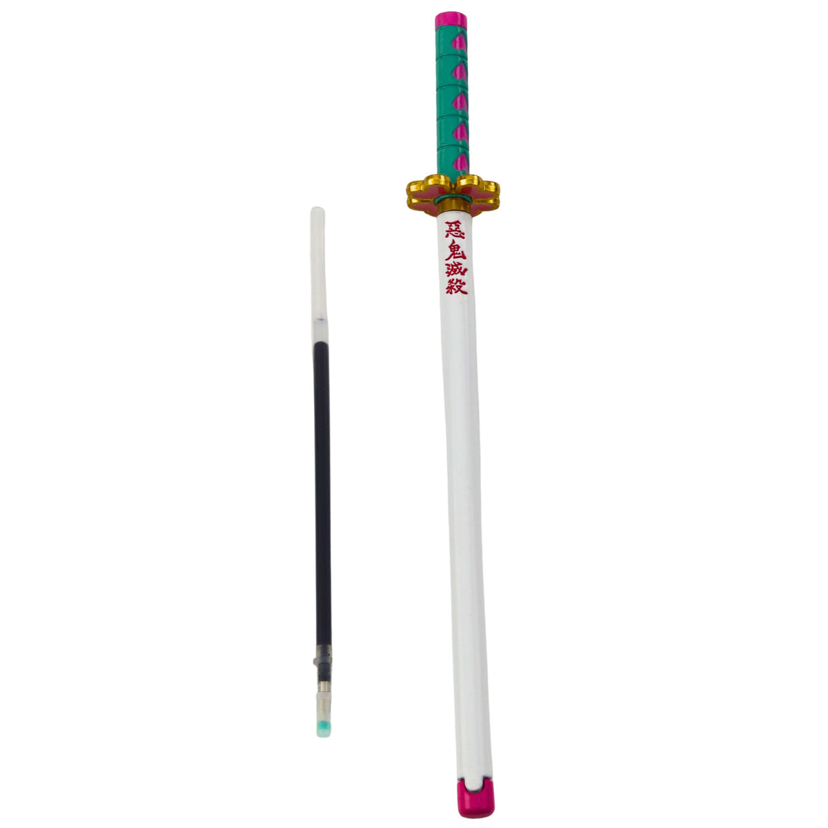 Katana Sword Anime Ballpoint Pen Metal Black Ink Replaceable Refill Turquoise