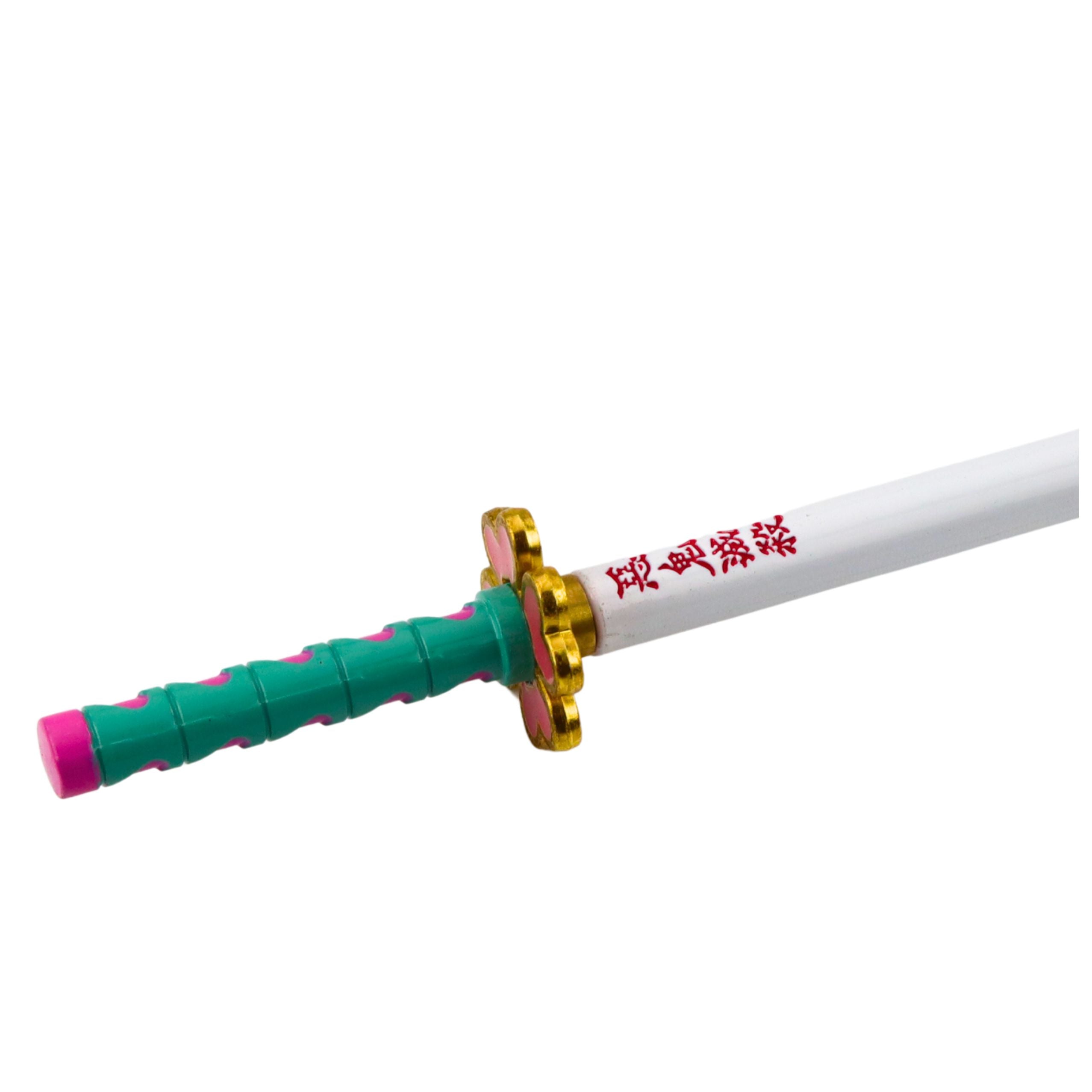 Katana Sword Anime Ballpoint Pen Metal Black Ink Replaceable Refill Turquoise
