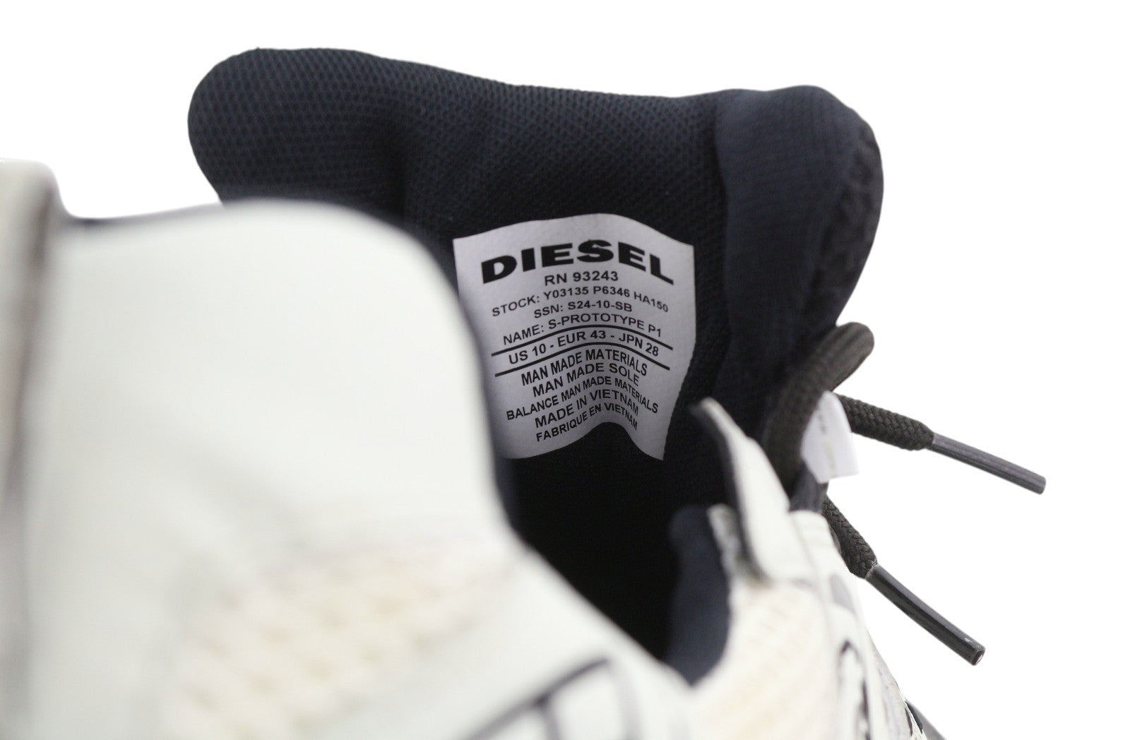 Diesel S-prototype P1 Men Sneakers Eu43 Grey Silver Low Top Laced Rrp350