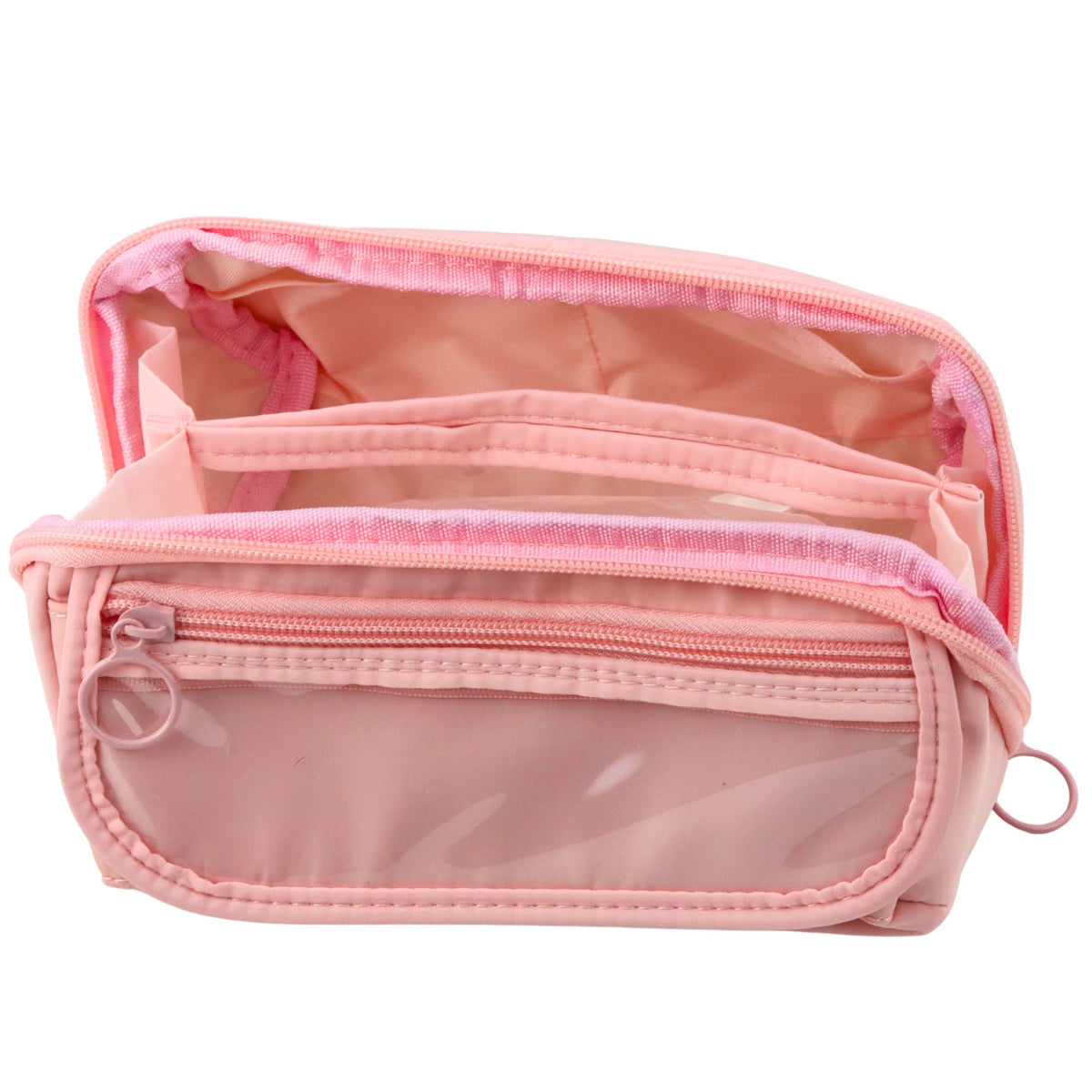 Pencil Case School Kit Expandable Roomy Pink 20x10cm