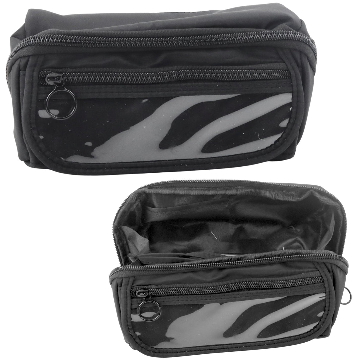 Pencil Case School Kit Expandable Roomy Black 20x10cm