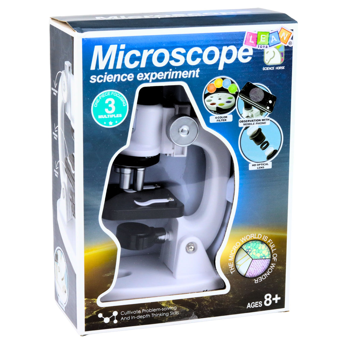 Microscope Educational Kit For Kids Zoom 1200x Accessories White