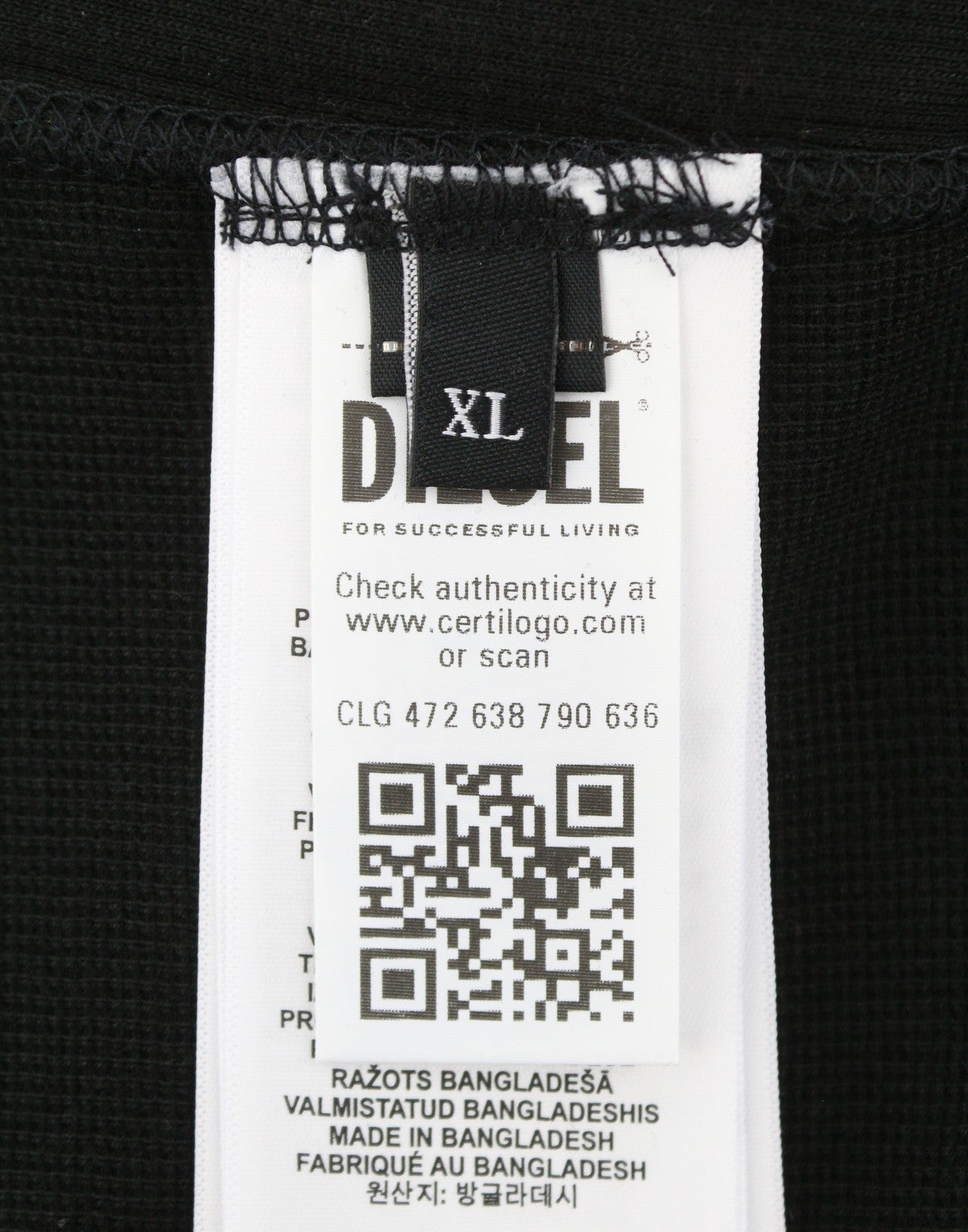 Diesel S-raglan-waf Мъжки суичър черен Crew Front Logo Pull On Rrp175