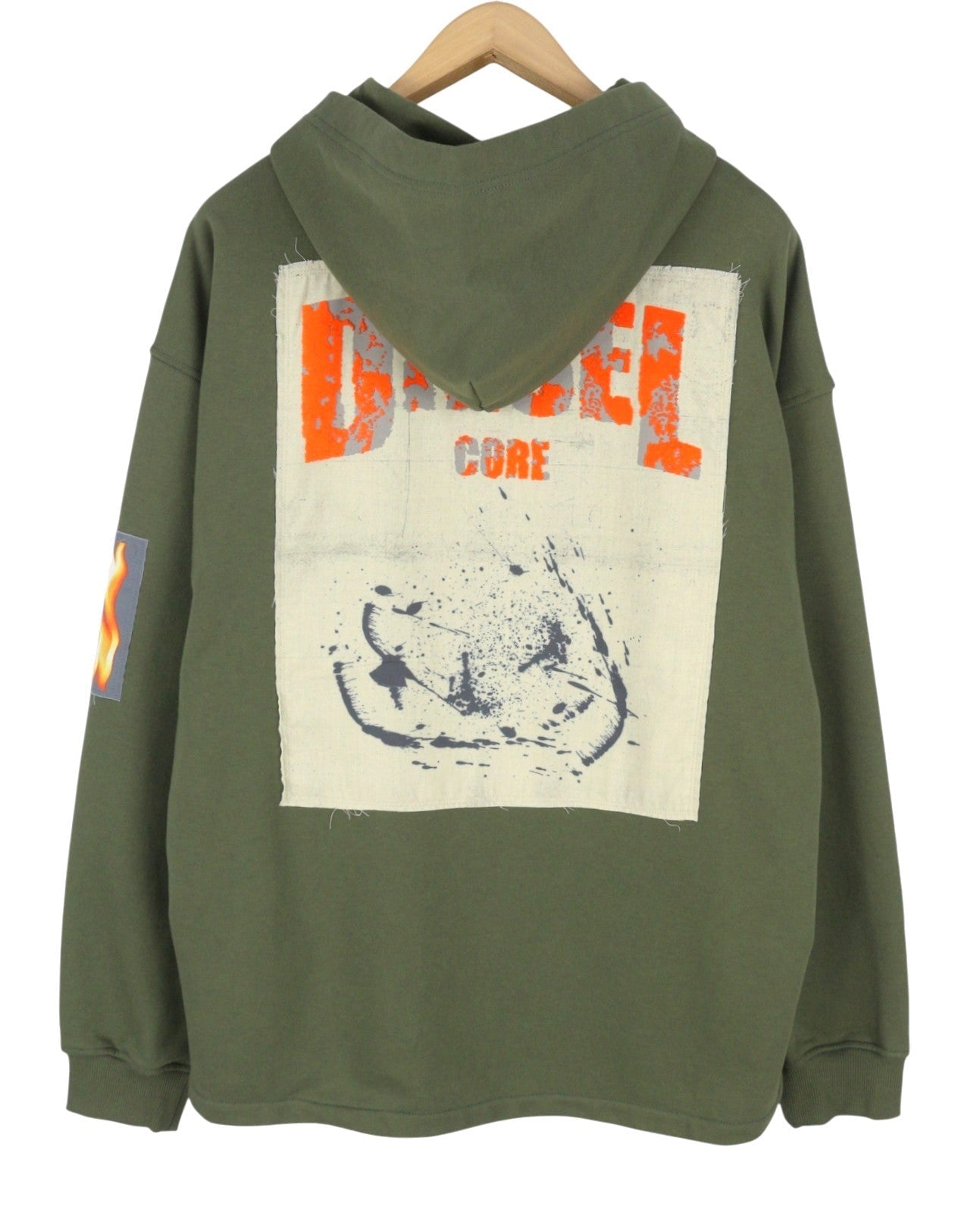 Diesel S-baxt-hood-r1 Men Hoodiegreen Graphic Print Kangaroo Pocket Rrp295