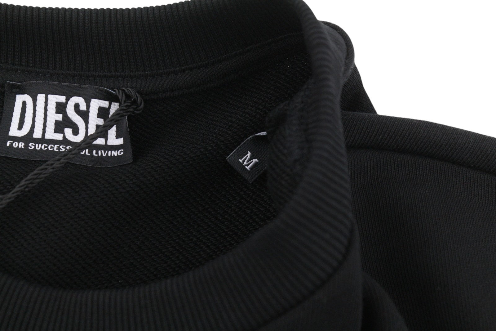 Diesel S-gir-crewneck Tone On Tone Men Sweatshirtblack Front Logo Pull On