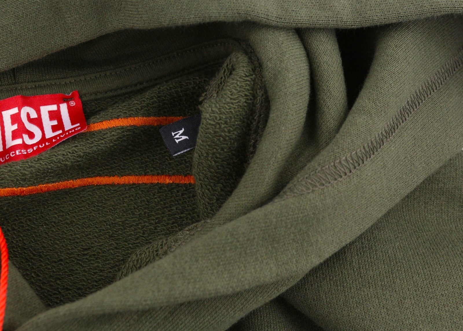 Diesel S-macs-hood-megoval-d Men Hoodiekhaki Green Kangaroo Pocket Rrp250