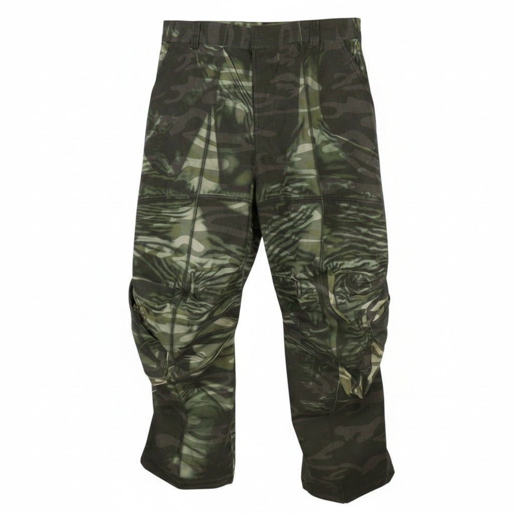 Diesel P-arne Men Trousers 52khaki Camouflage Twill Cargo Rrp375