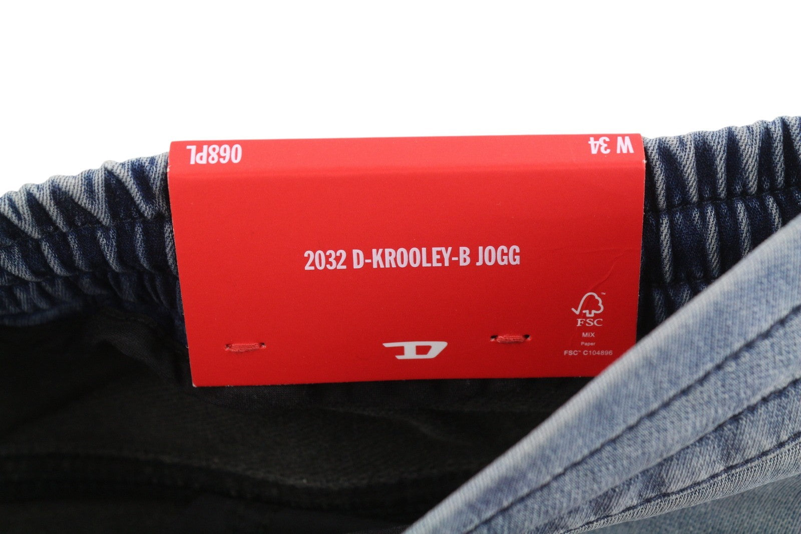 Diesel 2032 D-krooley-b 068pl Jogg Men Jeansblue Faded Distress Rrp325