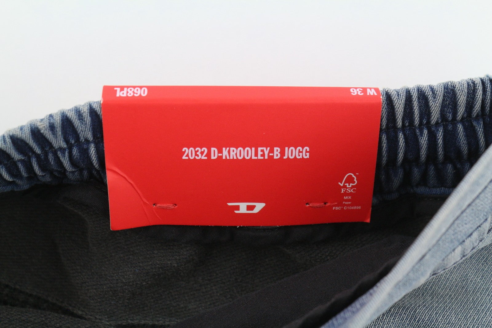 Diesel 2032 D-krooley-b 068pl Jogg Men Jeansblue Faded Distress Rrp325