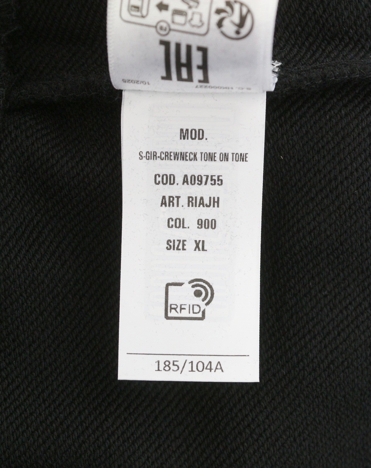 Diesel S-gir-crewneck Tone On Tone Men Sweatshirtblack Front Logo Pull On