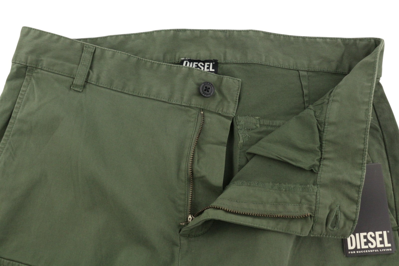 Diesel P-argy-in Men Trousers 50khaki Green Cargo Zip Fly Rrp195