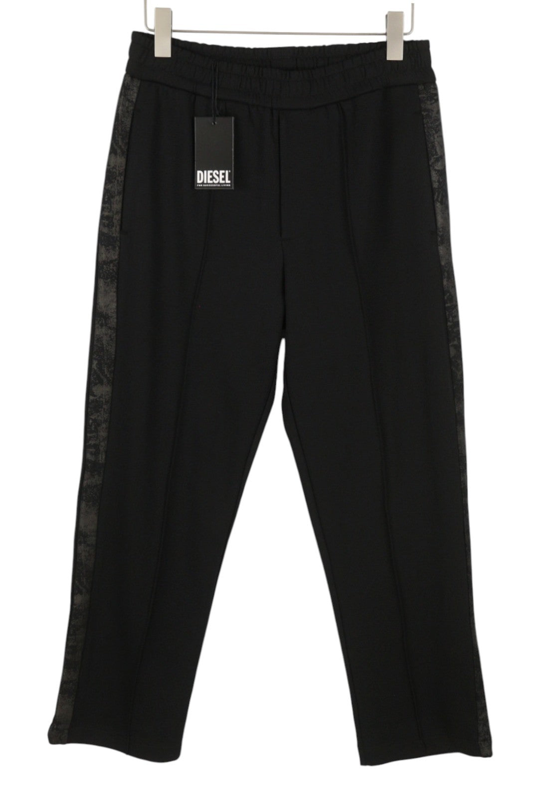 Diesel Global-out Men Trousersblack Drawstring Waist Sweatpants Rrp195