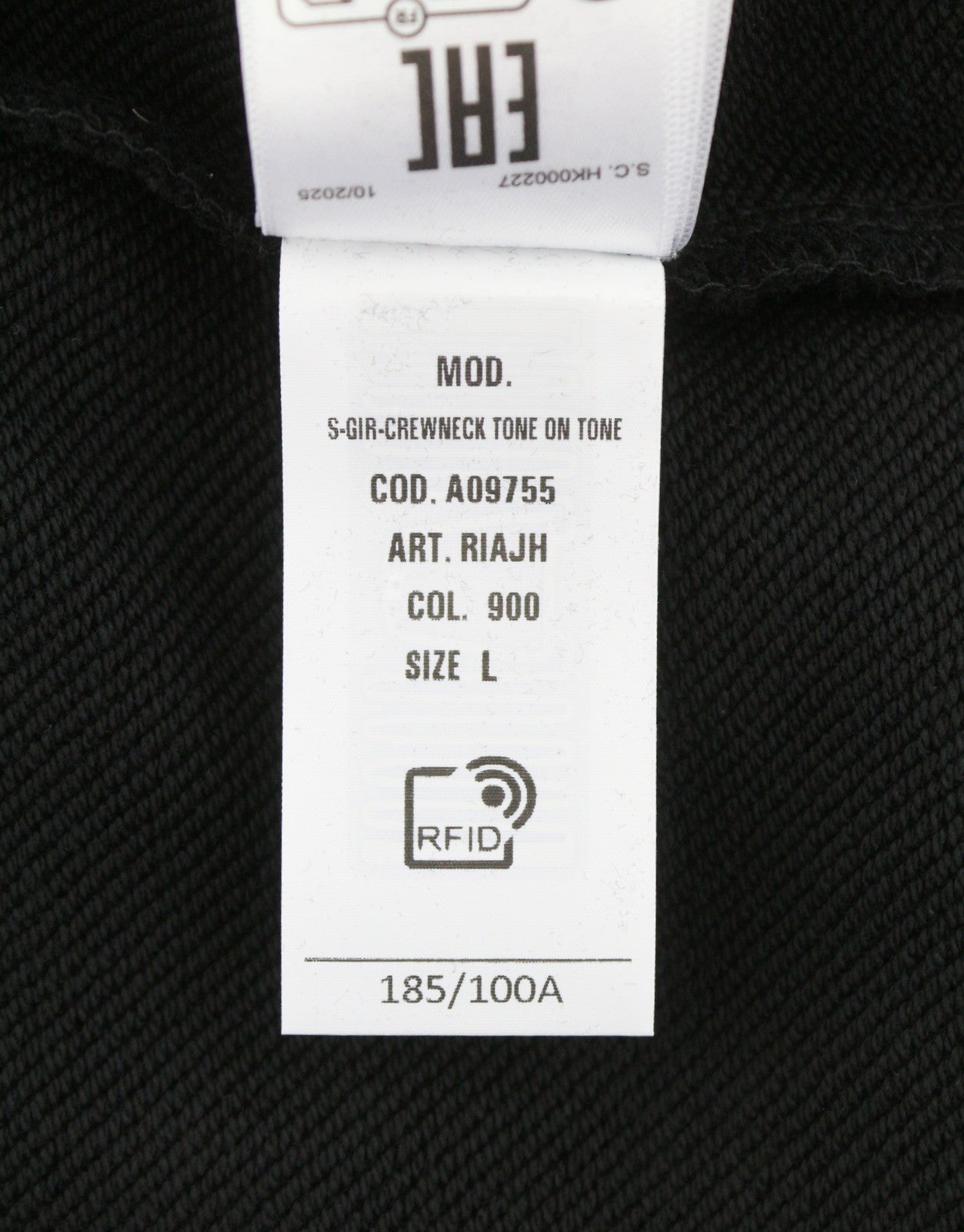 Diesel S-gir-crewneck Tone On Tone Men Sweatshirtblack Front Logo Pull On