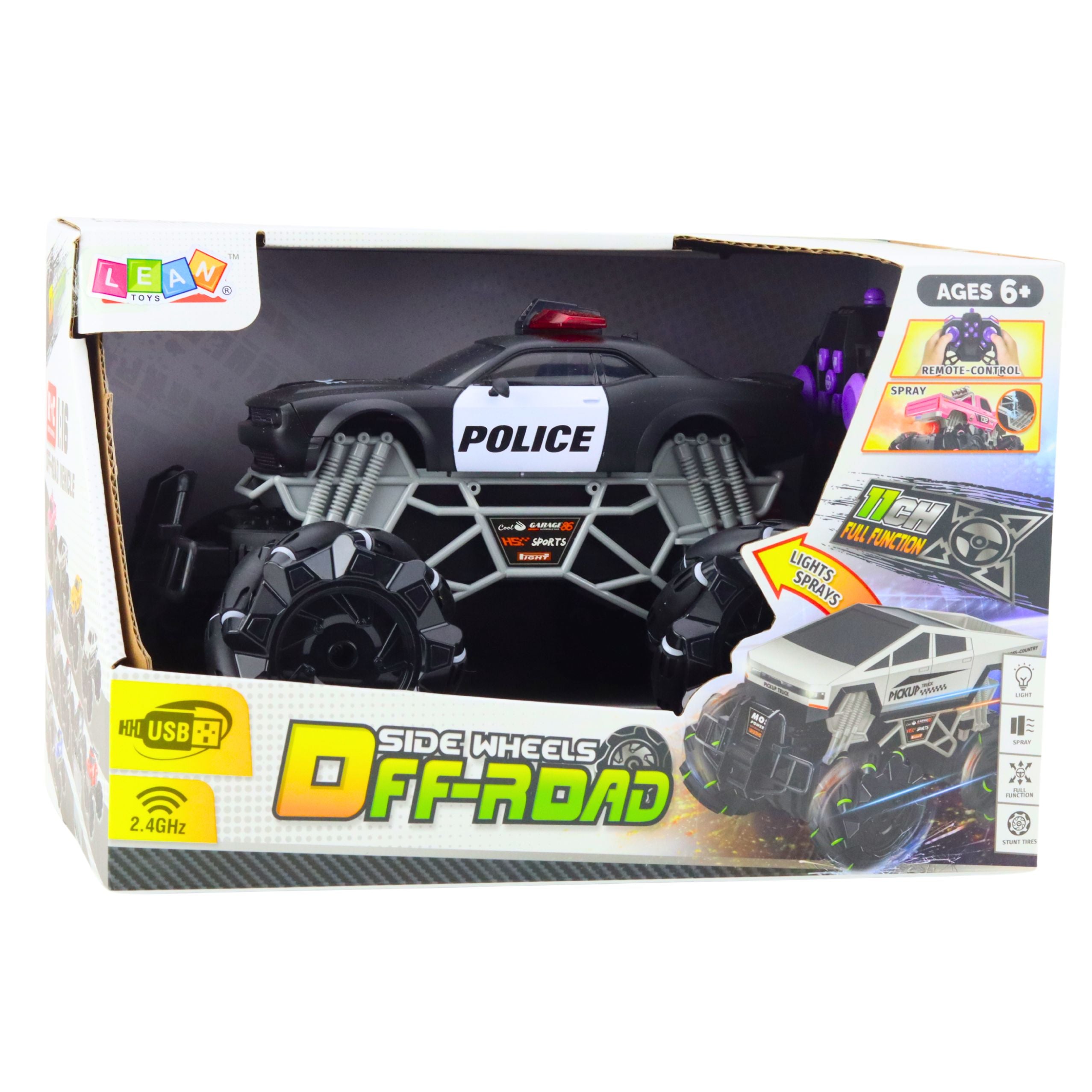 Rc Police Off-road Car With Lights And Smoke Effect 1:16