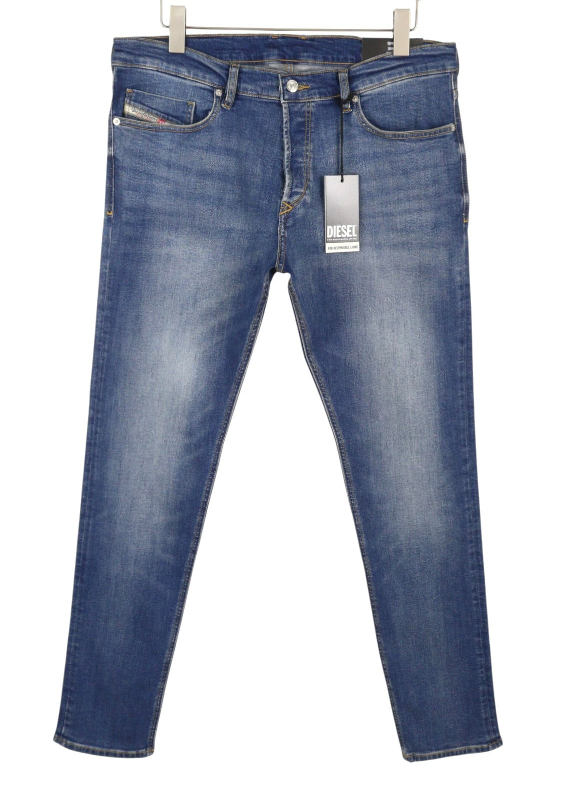 Diesel Tepphar Rb105 Men Jeansblue Whiskers Faded Slim Fit Rrp175