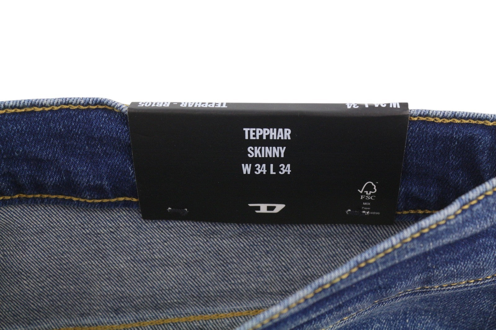 Diesel Tepphar Rb105 Men Jeansblue Whiskers Faded Slim Fit Rrp175