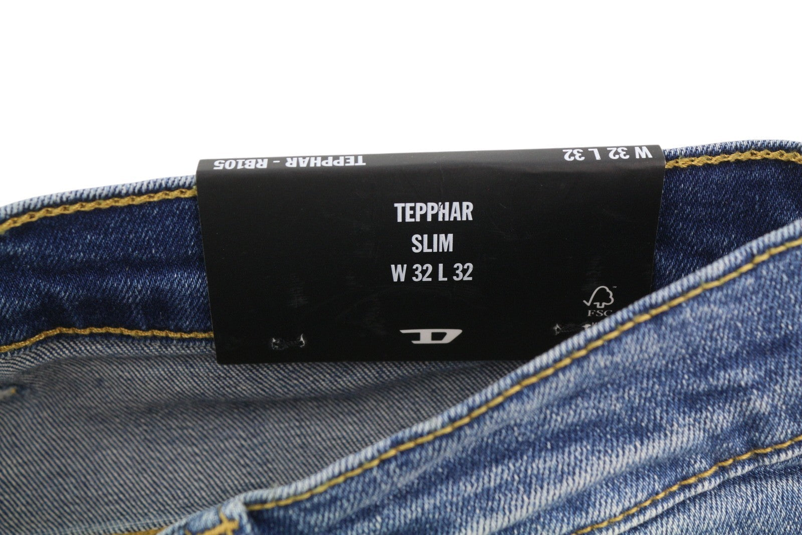 Diesel Tepphar Rb105 Men Jeansblue Whiskers Faded Slim Fit Rrp175