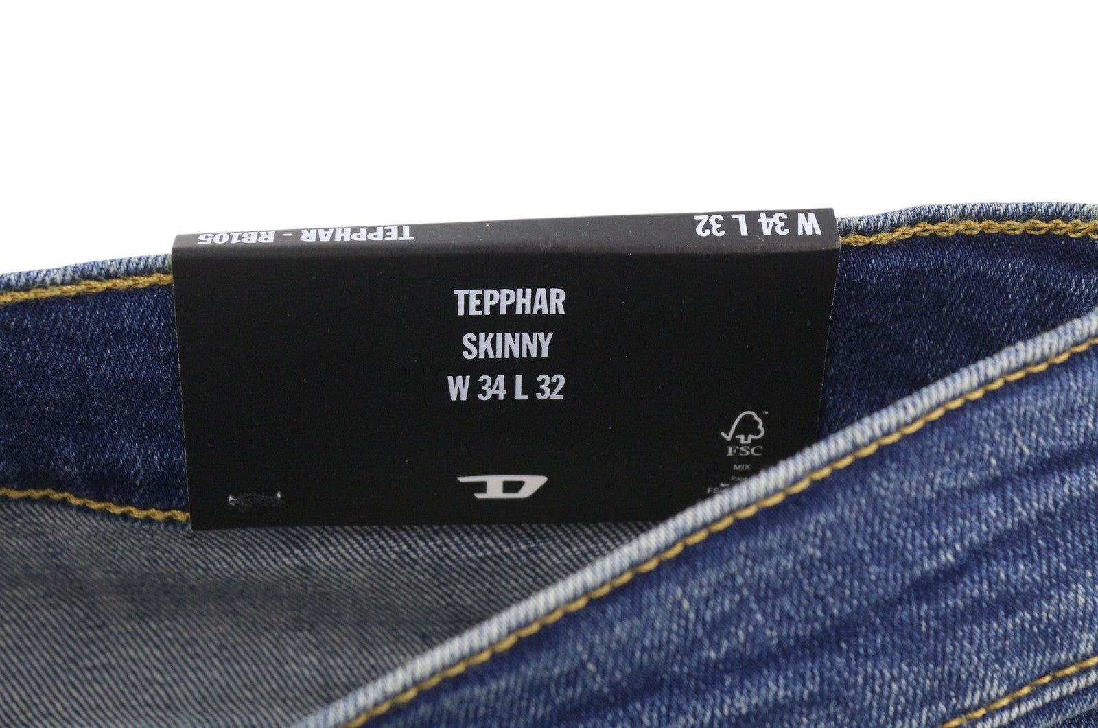 Diesel Tepphar Rb105 Men Jeansblue Whiskers Faded Slim Fit Rrp175