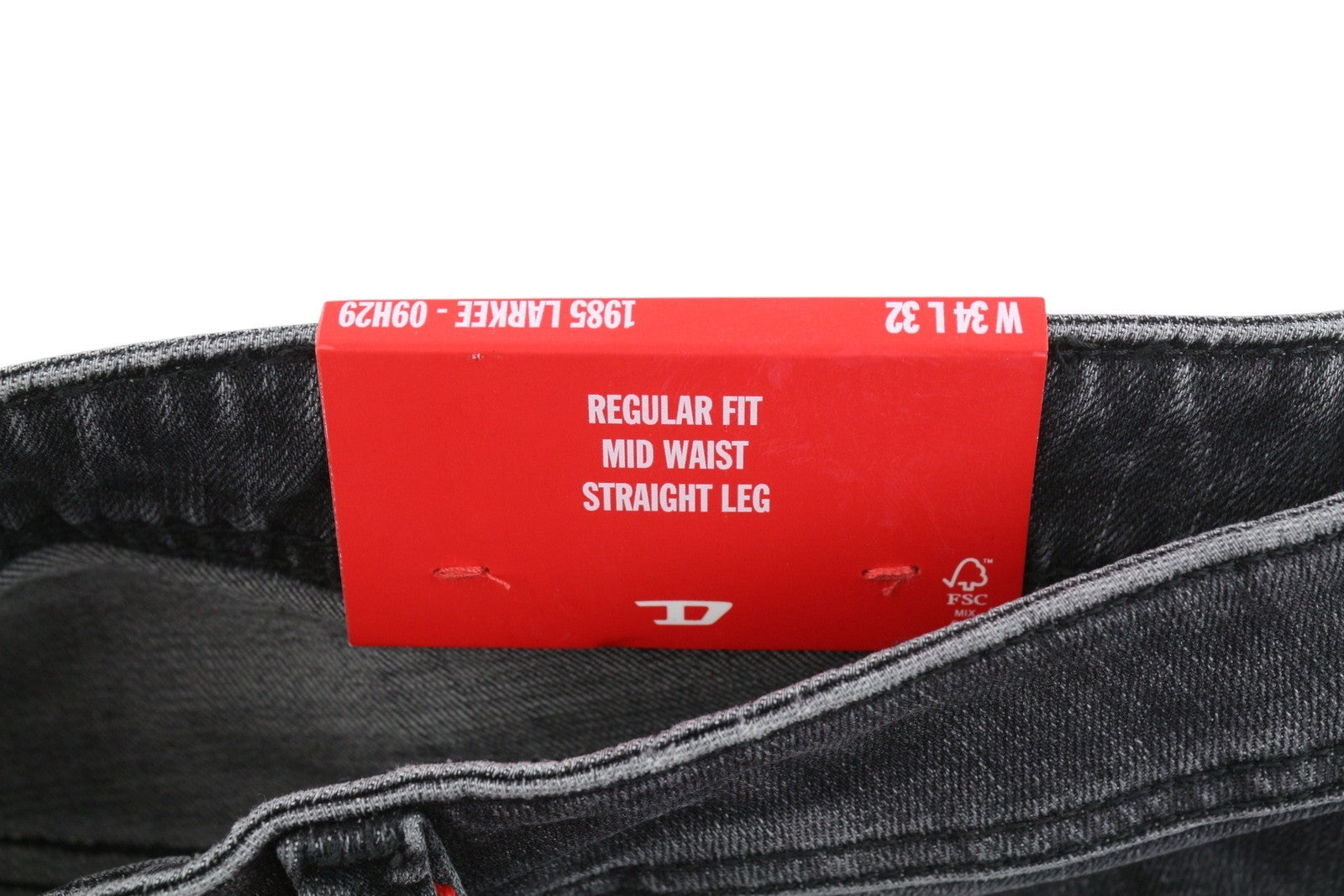Diesel 1985 Larkee 09h29 Men Jeansblack Whiskers Faded Regular Straight