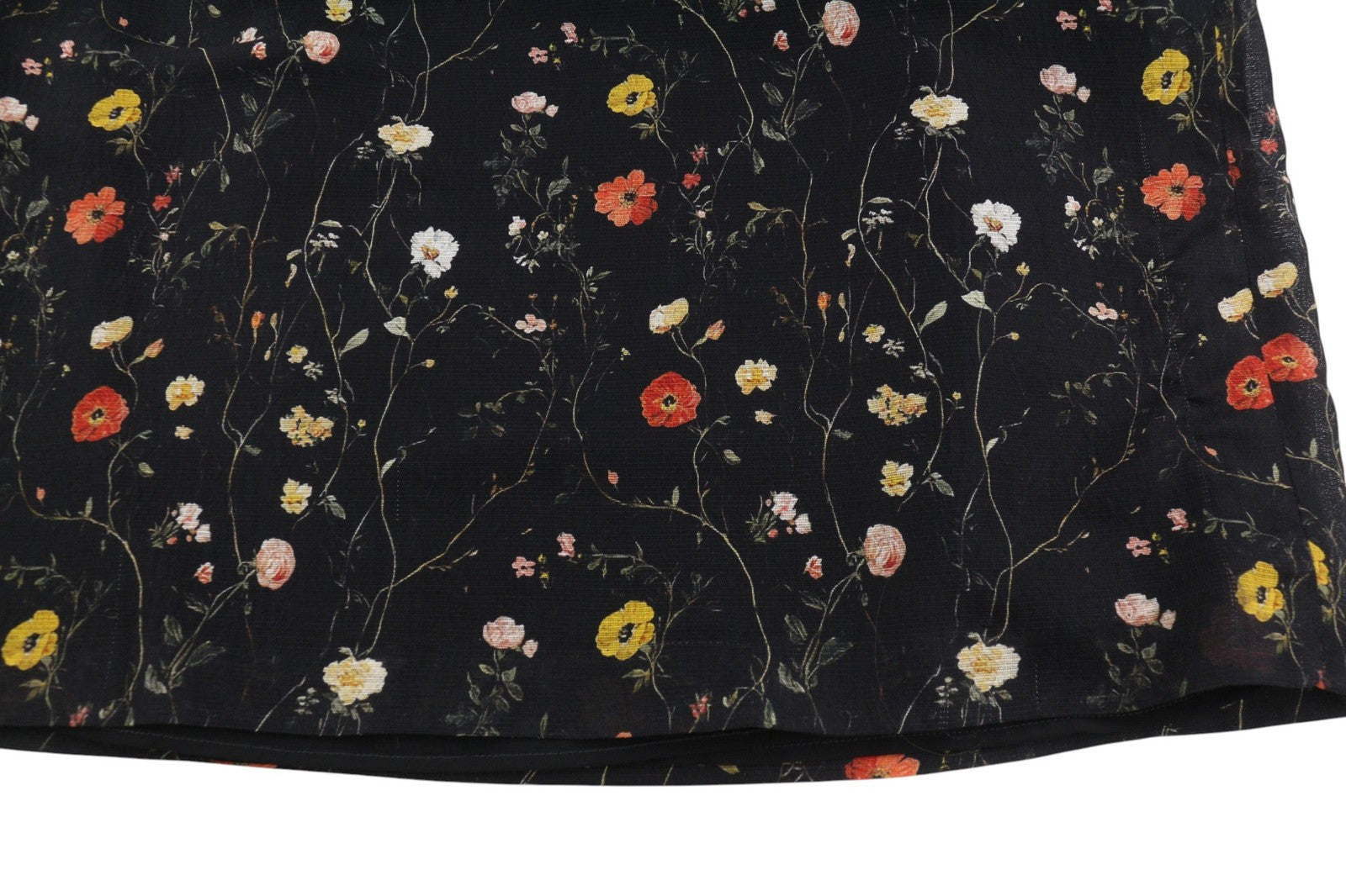 R13 Raglan Sleeve Babydoll Lined Women Dressblack Wool Silk Floral Rrp1299
