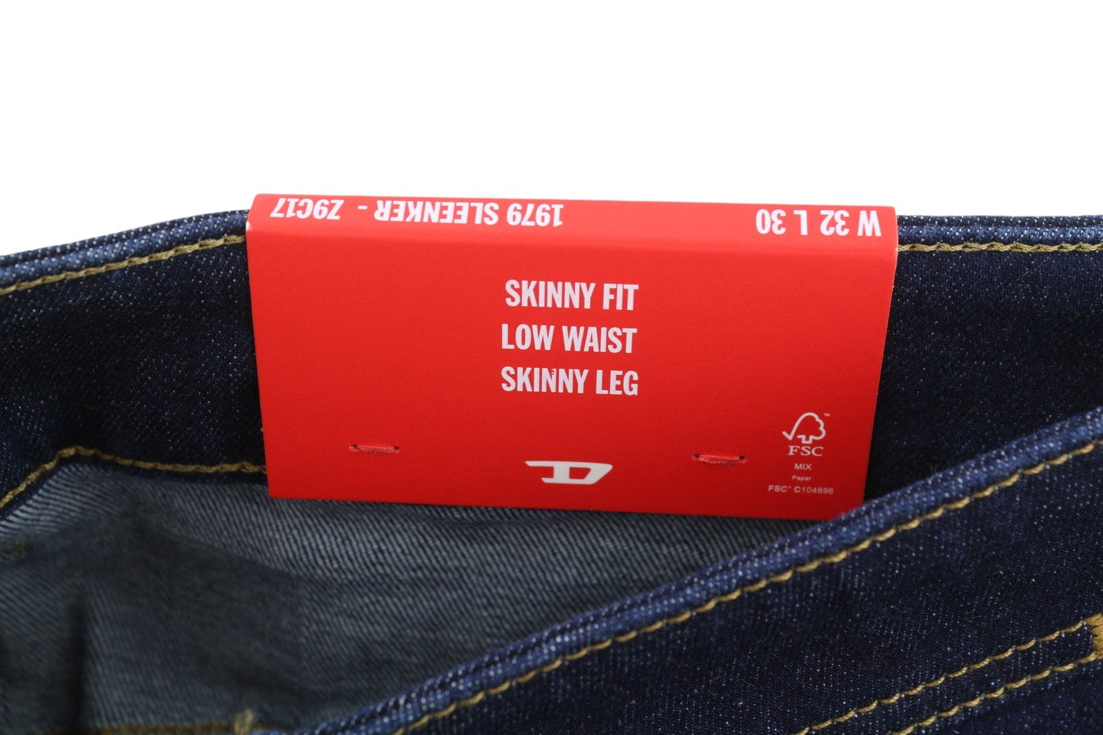 Diesel 1979 Sleenker Z9c17 Men Jeansdark Blue Skinny Fit Zipper