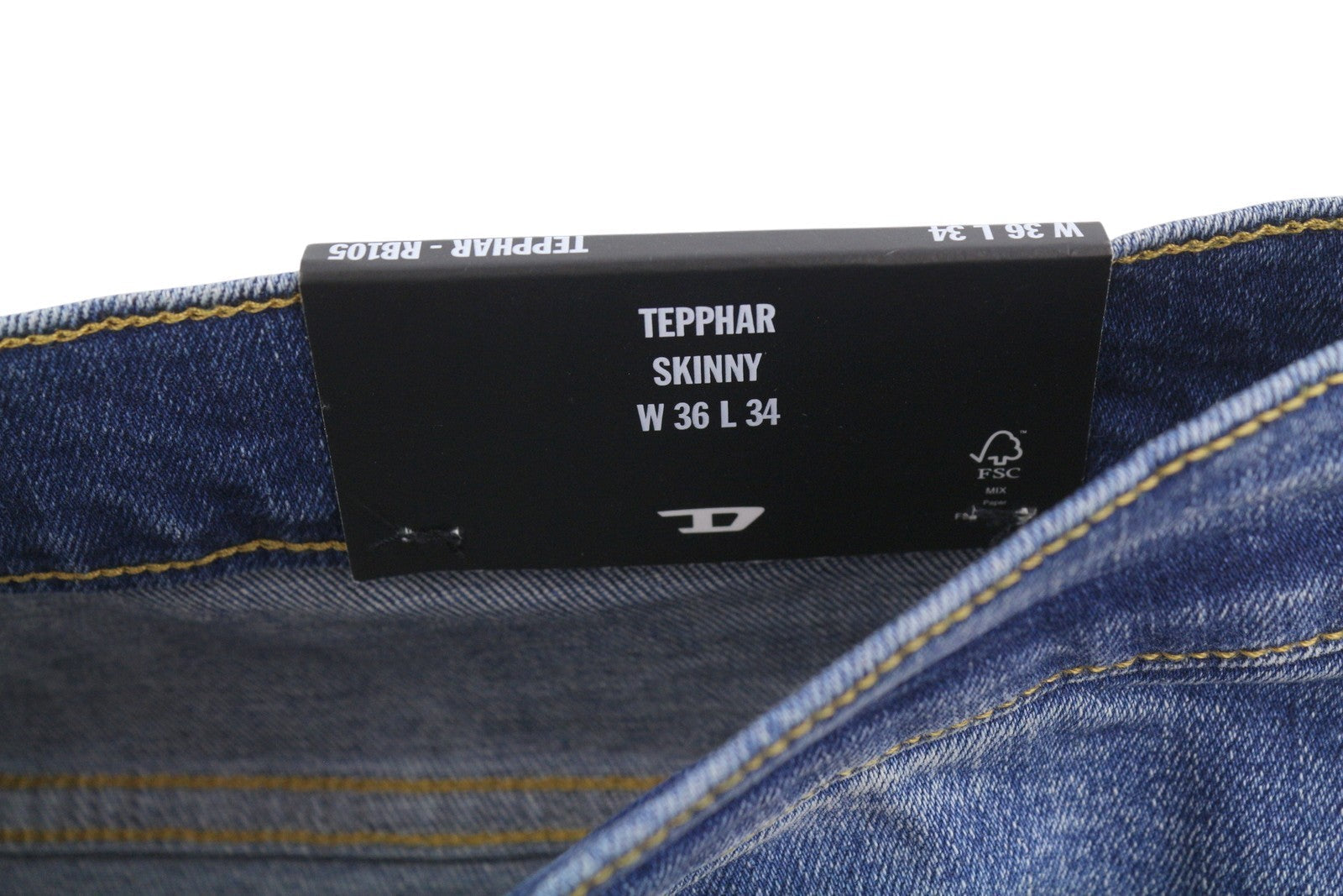 Diesel Tepphar Rb105 Men Jeansblue Whiskers Faded Slim Fit Rrp175