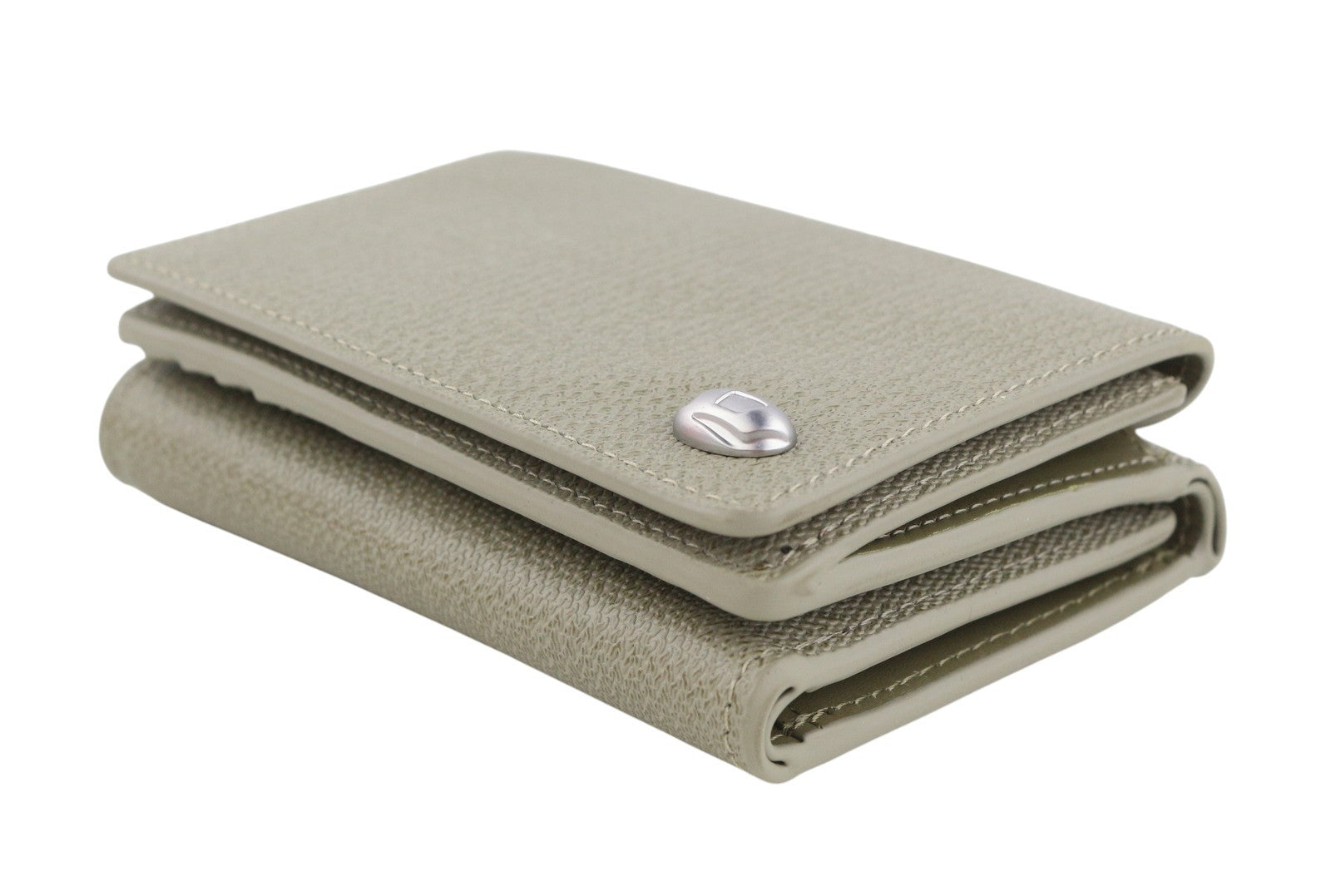 Diesel Tri-fold Coin Women Walletgrey Genuine Leather Patterned Rrp210