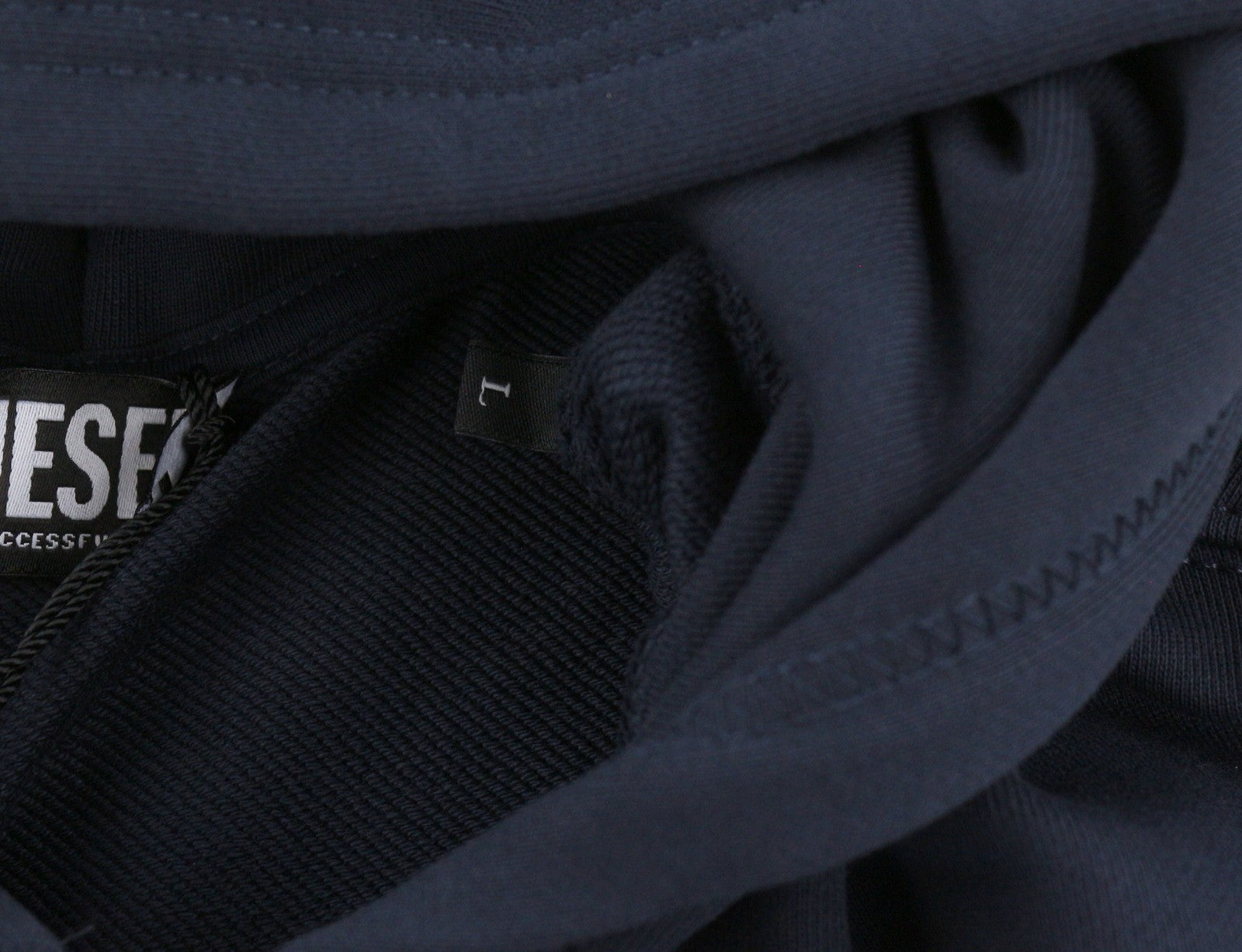 Diesel S-ginn-hood-zip 250209 Off Men Hoodiedark Blue Cotton Full Zip Rrp175